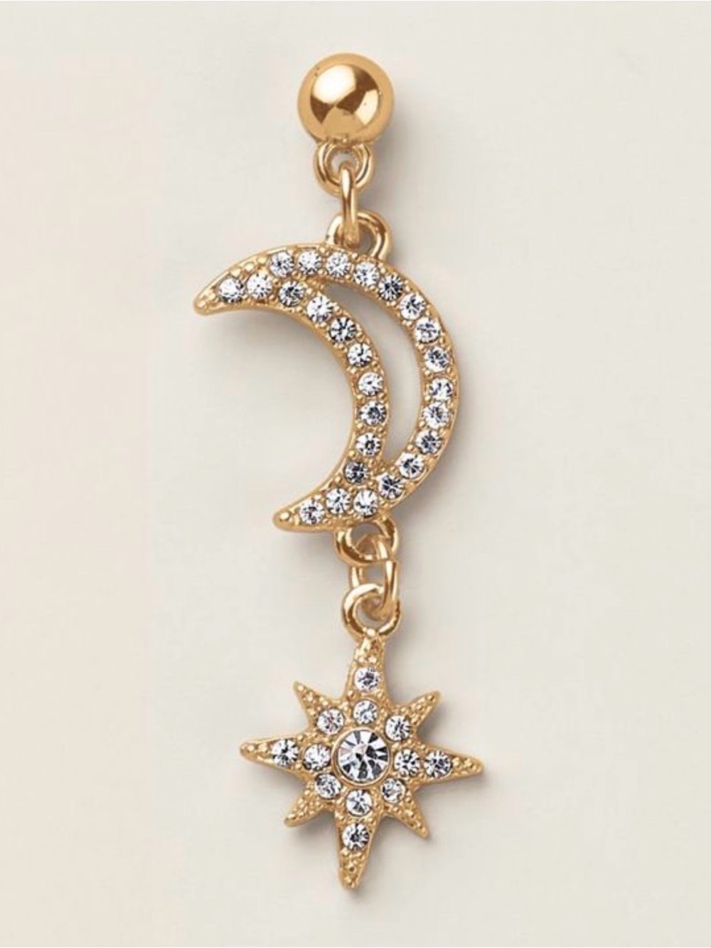AVON - Stars Aligned Drop Earrings - Gold tone and Rhinestone- Pierced - Picture 2 of 2